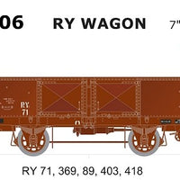 SDS MODELS - RY Open Wagon 7" Lettering  - 5 car set - RY006