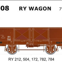 SDS MODELS - RY Open Wagon 7" Lettering  - 5 car set - RY008