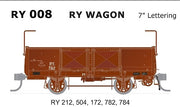 SDS MODELS - RY Open Wagon 7" Lettering  - 5 car set - RY008