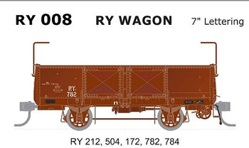 SDS MODELS - RY Open Wagon 7" Lettering  - 5 car set - RY008