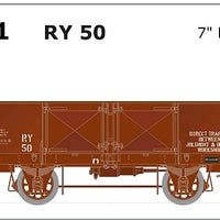 SDS MODELS - RY50 Open Wagon 7" Lettering  - Single Car - RY101