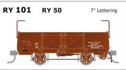 SDS MODELS - RY50 Open Wagon 7" Lettering  - Single Car - RY101