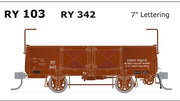 SDS MODELS - RY 342 Open Wagon 7" Lettering  - Single Car - RY103