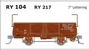 SDS MODELS - RY 217 Open Wagon 7" Lettering  - Single Car - RY104