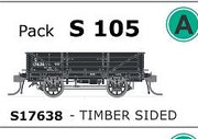 S Wagon SDS Models: -S 105  S17638 WAGON  - DISC WHEELS, NO BUFFERS,  WIRE TRAIN TRAFFIC Single PACK.