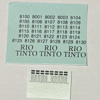 Soak 144 N SCALE RIO TINTO - BLACK VERSION LOCOMOTIVE DECAL SHEET