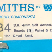 The Royal Scot coach name boards for BR passenger cars 3 Pairs & 1 loco head board #54043 SMITHS BY W & T