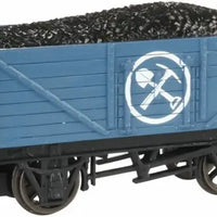 THOMAS & FRIENDS™, - Mining Wagon (Gondola) -- Blue, White (Shovel & Pick Logo, Includes Load)