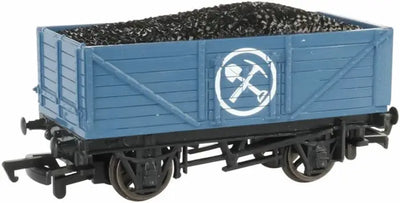 THOMAS & FRIENDS™, - Mining Wagon (Gondola) -- Blue, White (Shovel & Pick Logo, Includes Load)