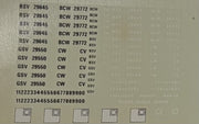 #1025  BCW, BSV, CW, GSV,CV Codes, Numbers & Logos NSWGR Decal