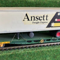 2nd hand - AQMX 2047 - Australian National Flat Wagon with Ansett truck trailer