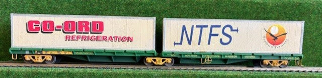 2nd hand - AQKY 18-S - Australian National Flat Wagon with 2 Containers