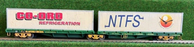 2nd hand - AQKY 18-S - Australian National Flat Wagon with 2 Containers