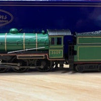 2nd Hand - STEAM LOCOMOTIVE NSWGR C36 class - 3609 Green Livery 'Hawkesbury'  DC Model- Austrains Models