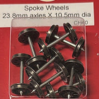 CHW 40 SPOKE - 23.8mm axles X 10.5mm dia, Spoke Wheels, pack of 8, HO : Casula Hobbies: CH