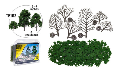 Woodland Scenics -  Medium Green realistic tree kit - 6/pkg - 3