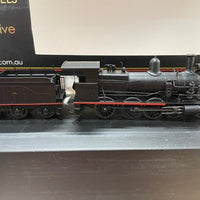 C30T - : LOCO,  U/Numbered Saturated  LOCOMOTIVE WITH 6 WHEEL TENDER BLACK RED LINE MODEL, WOMBAT MODELS