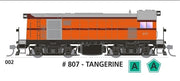 800 class DCC + SOUND:  Locomotive No 807 in TANGERINE SOUTH AUSTRALIAN RAILWAYS: SDS Models NOW AVAILABLE