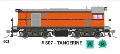 800 class DCC + SOUND:  Locomotive No 807 in TANGERINE SOUTH AUSTRALIAN RAILWAYS: SDS Models NOW AVAILABLE