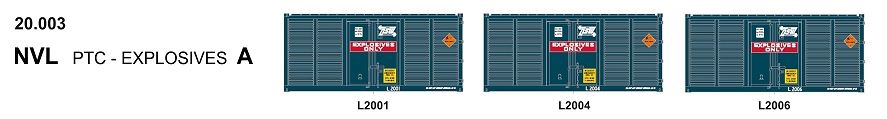 SDS Models:  20' Foot Containers:  Triple Packs NVL A - EXPLOSIVES
