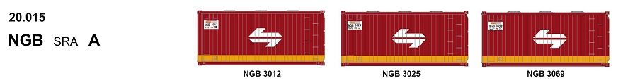 SDS Models: 20' Foot Containers:  Triple Packs: NGB A - SRA (20.015)