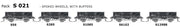 Austrains Neo - S Wagon: - Pk, S 021 with SPOKE WHEELS, WITH BUFFERS,  5 in a Pack.
