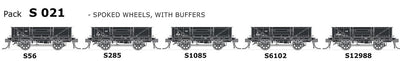 Austrains Neo - S Wagon: - Pk, S 021 with SPOKE WHEELS, WITH BUFFERS,  5 in a Pack.