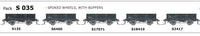AUSTRAINS NEO - S Wagon: - Pk S 035 with SPOKE WHEELS, WITH BUFFERS,  5 in a Pack