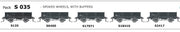 AUSTRAINS NEO - S Wagon: - Pk S 035 with SPOKE WHEELS, WITH BUFFERS,  5 in a Pack