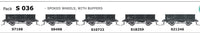 AUSTRAINS NEO - S Wagon: -Pk S 036 with SPOKE WHEELS, WITH BUFFERS,  5 in a PACK.