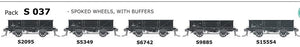 AUSTRAINS NEO - S Wagon: -Pk S 037 with SPOKE WHEELS, WITH BUFFERS,  5 in a Pack.