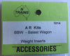 WEIGHT INSERT #1014 for BBW Wagon suits AR KITS WAGONS (1)  NSWGR