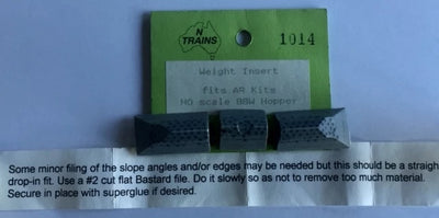 WEIGHT INSERT #1014 for BBW Wagon suits AR KITS WAGONS (1)  NSWGR