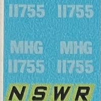 Ozzy Decals Brake Van : Guards Brake Van: L7 &  NSWG Logos: MHG 11755
