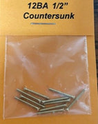 12BA COUNTERSUNK 1/2 inch BRASS SCREWS Qty 10