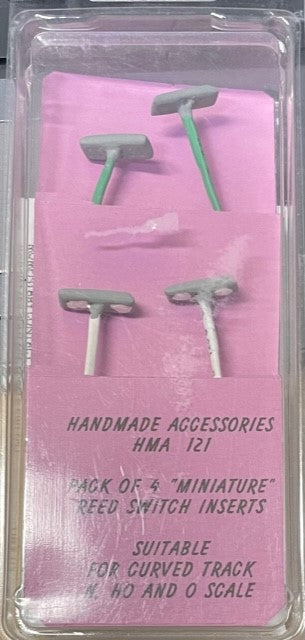 HMA 121 Pack of 4 'Miniature' Reed Switch Inserts Suitable for Curved Track all Scales