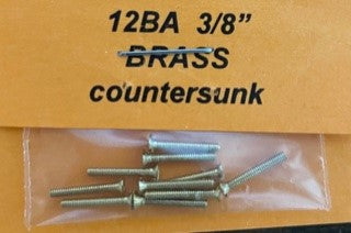 12BA COUNTERSUNK 3/8 inch SCREWS Qty 10