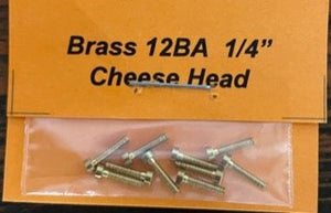 12BA CHEESEHEAD 1/4 inch BRASS SCREWS Qty 10