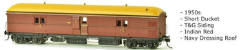 EHO SDS Models: EHO 628 Express Brake Van, 1950s, Indian Red, Navy Dressing Roof **010