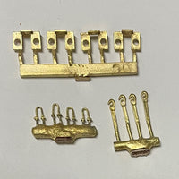 Steam - Z19 front buffer beam Hook and D Shackles with Coupler Bases, as used on the Classic Brass Models Z19 #137 - Ozzy Brass Detailing Parts