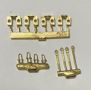 Steam - Z19 front buffer beam Hook and D Shackles with Coupler Bases, as used on the Classic Brass Models Z19 #137 - Ozzy Brass Detailing Parts