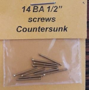 14BA Countersunk 1/2 inch brass SCREWS Qty 10