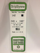 EVERGREEN-142 STRIP .040 x .040 (1.0mm x 1.0mm) 10 Pieces