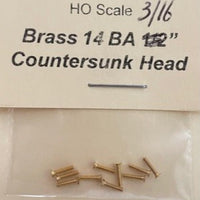 14BA Countersunk 3/16 inch brass SCREWS Qty 10