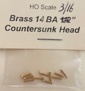14BA Countersunk 3/16 inch brass SCREWS Qty 10