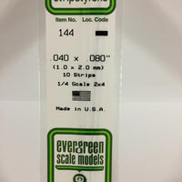 EVERGREEN-144 STRIP .040 x .080 (1.0mm x 2.0mm) 10 Pieces