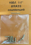 10BA COUNTERSUNK 1/4 inch Brass SCREWS Qty 10