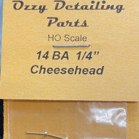 14BA CHEESEHEAD 1/4 inch BRASS SCREWS Qty 10