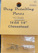 14BA CHEESEHEAD 1/4 inch BRASS SCREWS Qty 10