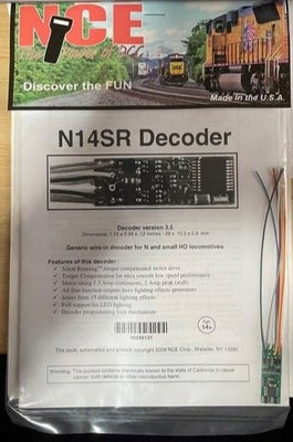NCE; N14SR Decoder size 29 x 10.2 x 2.9 mm hard wire for N and small HO locomotives #5240131